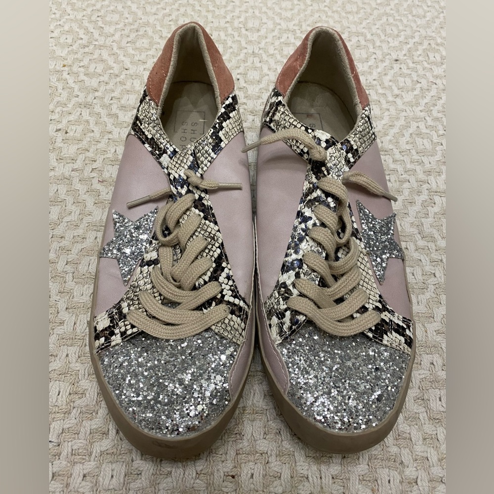Shu Shop Glitter Python Sneakers - size 8
